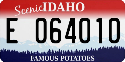 ID license plate E064010