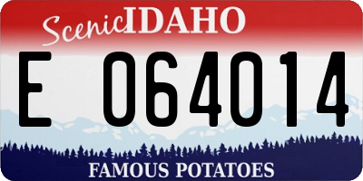 ID license plate E064014