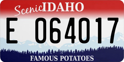 ID license plate E064017