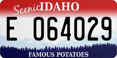 ID license plate E064029