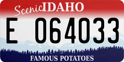 ID license plate E064033