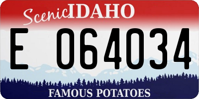ID license plate E064034