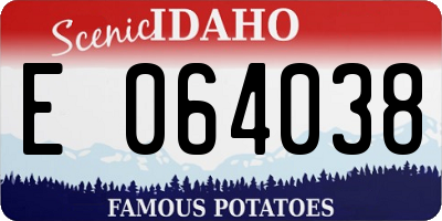 ID license plate E064038