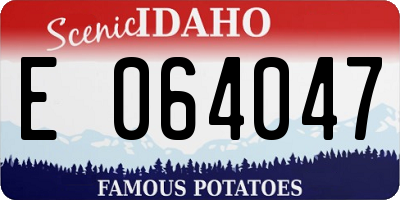 ID license plate E064047