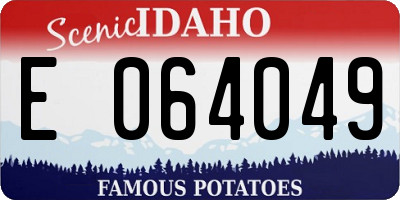 ID license plate E064049