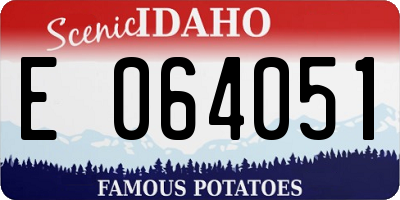 ID license plate E064051