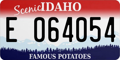 ID license plate E064054