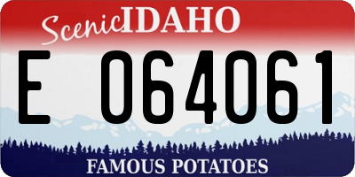 ID license plate E064061