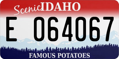 ID license plate E064067