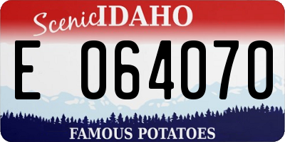 ID license plate E064070