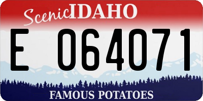 ID license plate E064071