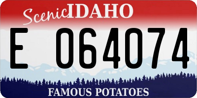 ID license plate E064074