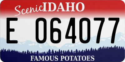 ID license plate E064077