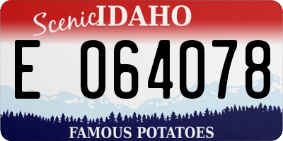 ID license plate E064078
