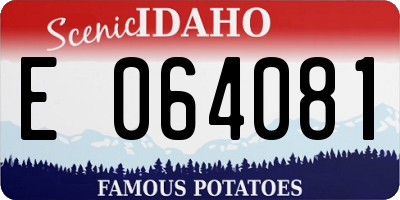 ID license plate E064081
