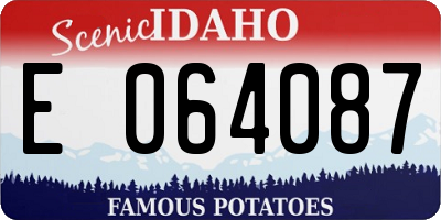 ID license plate E064087