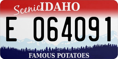ID license plate E064091