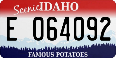 ID license plate E064092