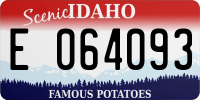 ID license plate E064093