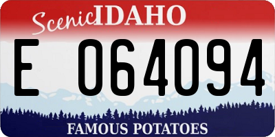 ID license plate E064094