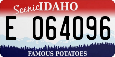 ID license plate E064096