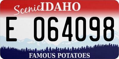 ID license plate E064098