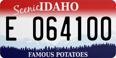 ID license plate E064100