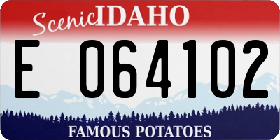 ID license plate E064102