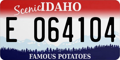 ID license plate E064104