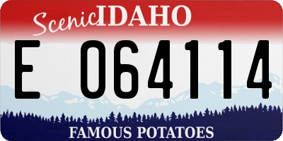 ID license plate E064114