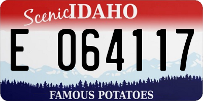 ID license plate E064117