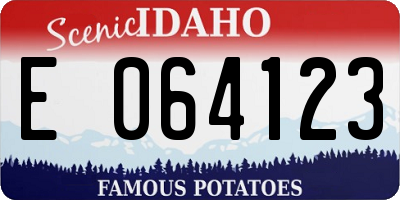 ID license plate E064123