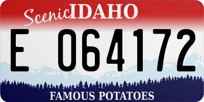 ID license plate E064172