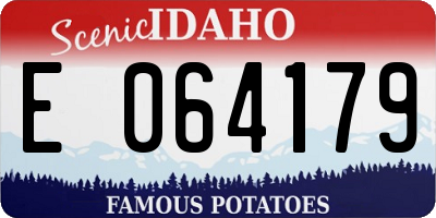 ID license plate E064179