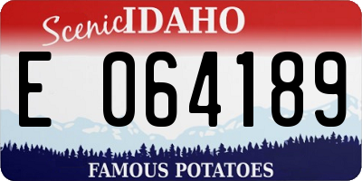 ID license plate E064189