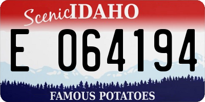 ID license plate E064194