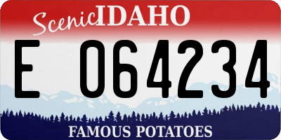 ID license plate E064234