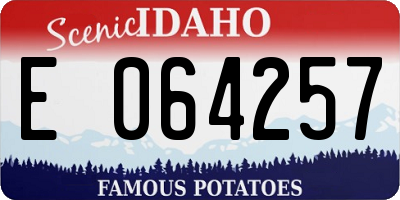 ID license plate E064257