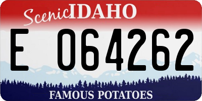 ID license plate E064262
