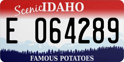 ID license plate E064289