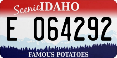 ID license plate E064292