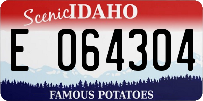 ID license plate E064304