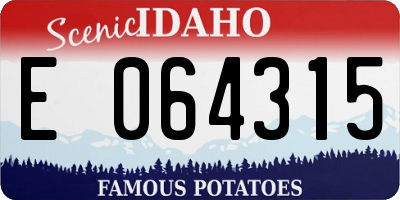 ID license plate E064315