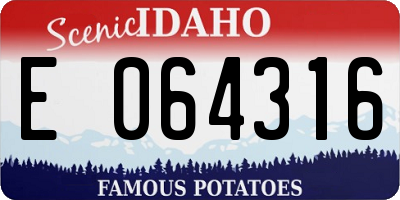 ID license plate E064316