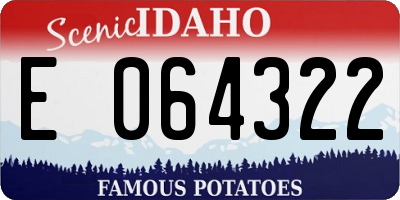 ID license plate E064322