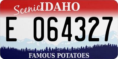 ID license plate E064327