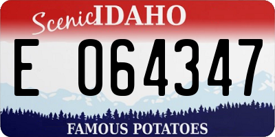 ID license plate E064347