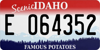 ID license plate E064352