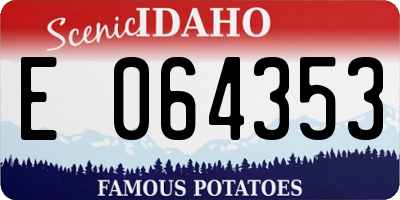 ID license plate E064353