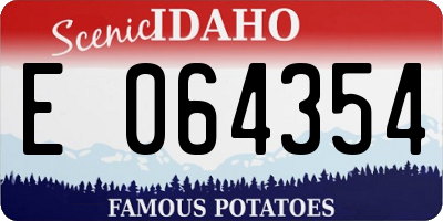 ID license plate E064354